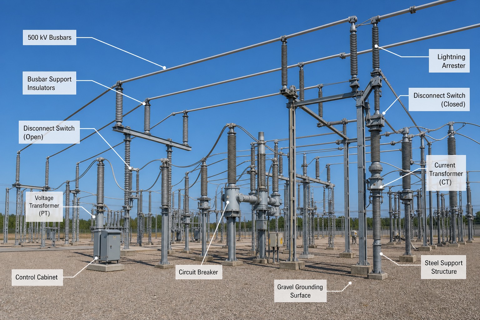 สถานีไฟฟ้าแรงสูง 500 kV กลางแจ้ง