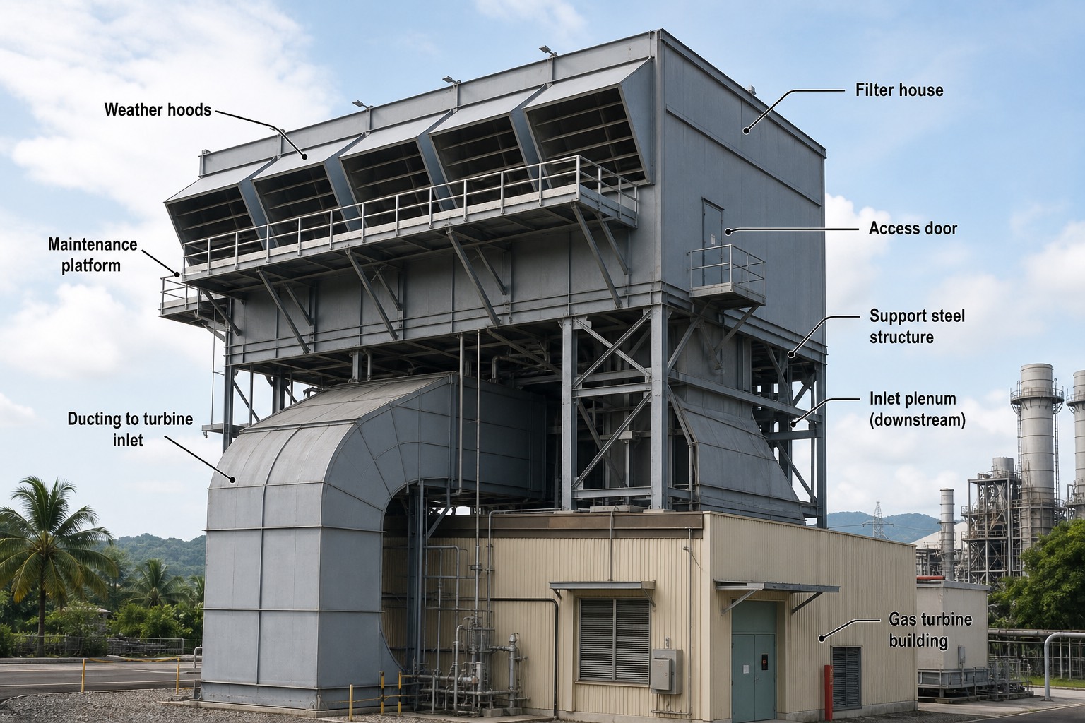 Filter house ระบบอากาศเข้าของ gas turbine