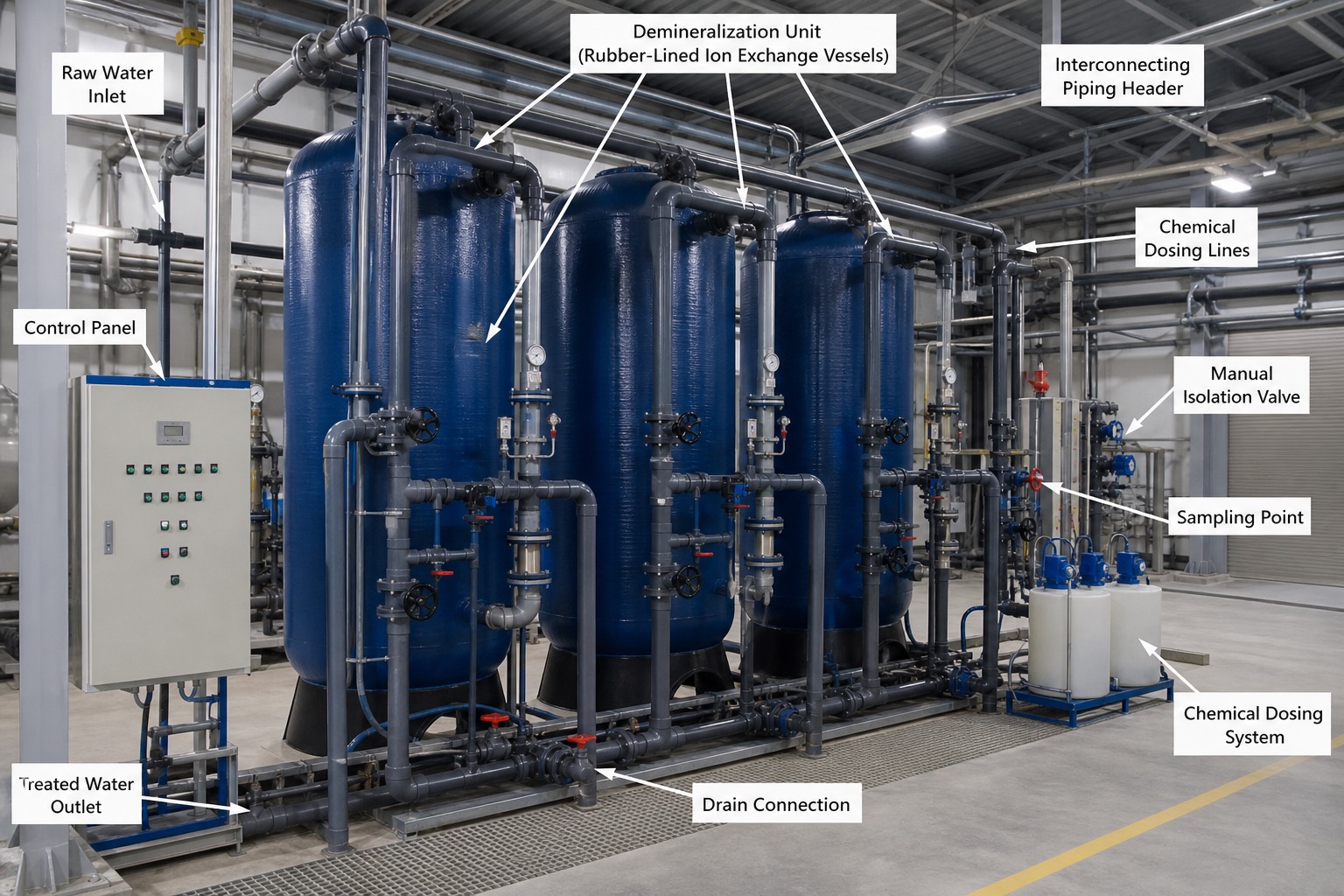 ถัง ion exchange ของ demin plant
