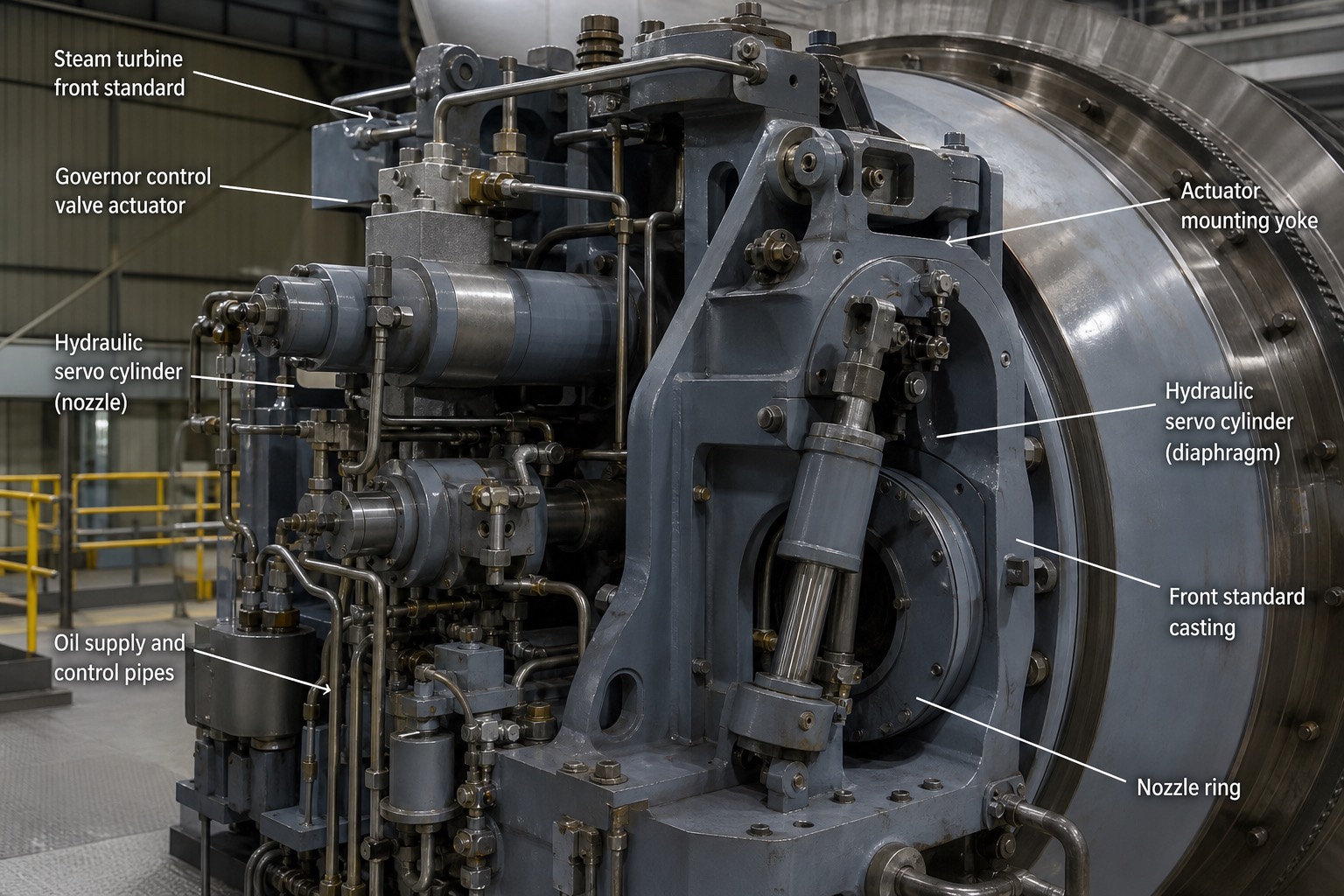 ชุด governor valve และ servo ของ steam turbine